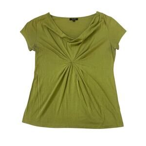 Alex Marie Green Short Sleeve Ruched Top Womens Size M